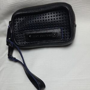 Juicy Couture Black and Blue Perforated Wristlet